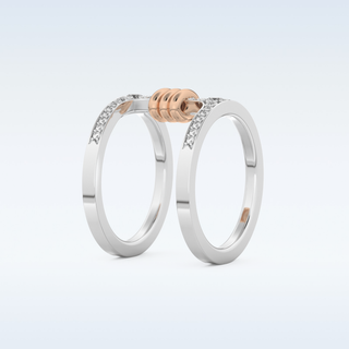 Multi Stones and Double Shank Style Wedding Band with 0.361 CT Round Cut Moissanite