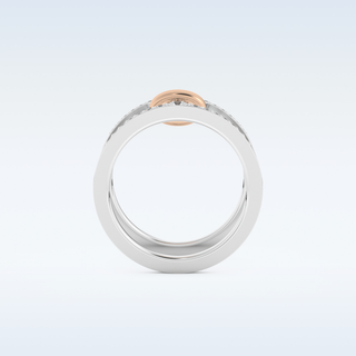 Multi Stones and Double Shank Style Wedding Band with 0.361 CT Round Cut Moissanite