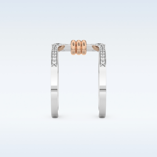 Multi Stones and Double Shank Style Wedding Band with 0.361 CT Round Cut Moissanite