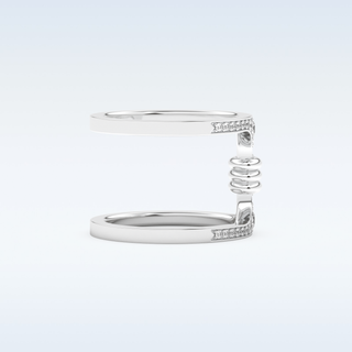 Multi Stones and Double Shank Style Wedding Band with 0.361 CT Round Cut Moissanite