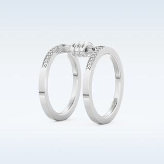 Multi Stones and Double Shank Style Wedding Band with 0.361 CT Round Cut Moissanite