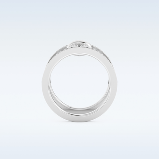 Multi Stones and Double Shank Style Wedding Band with 0.361 CT Round Cut Moissanite