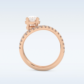1.74 CT Pave and Curved Shank Engagement Ring Featuring Pear Moissanite