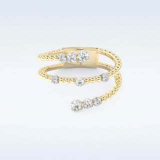 Spiral Style Wedding Band with 0.35 CT Round Cut Moissanite