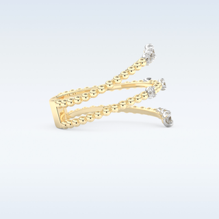 Spiral Style Wedding Band with 0.35 CT Round Cut Moissanite