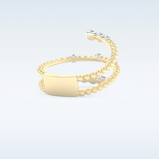 Spiral Style Wedding Band with 0.35 CT Round Cut Moissanite