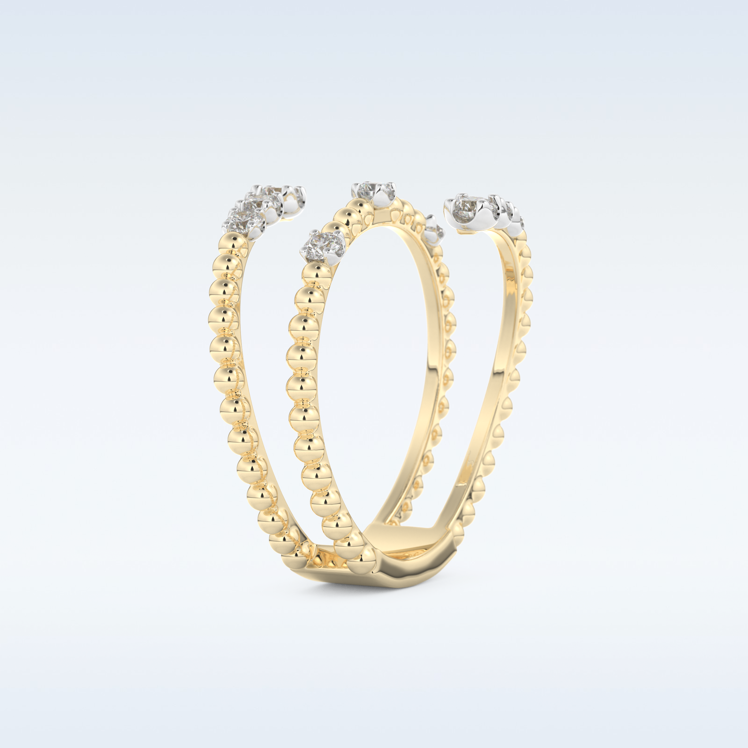 Spiral Style Wedding Band with 0.35 CT Round Cut Moissanite
