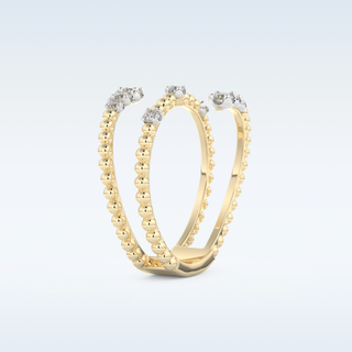 Spiral Style Wedding Band with 0.35 CT Round Cut Moissanite