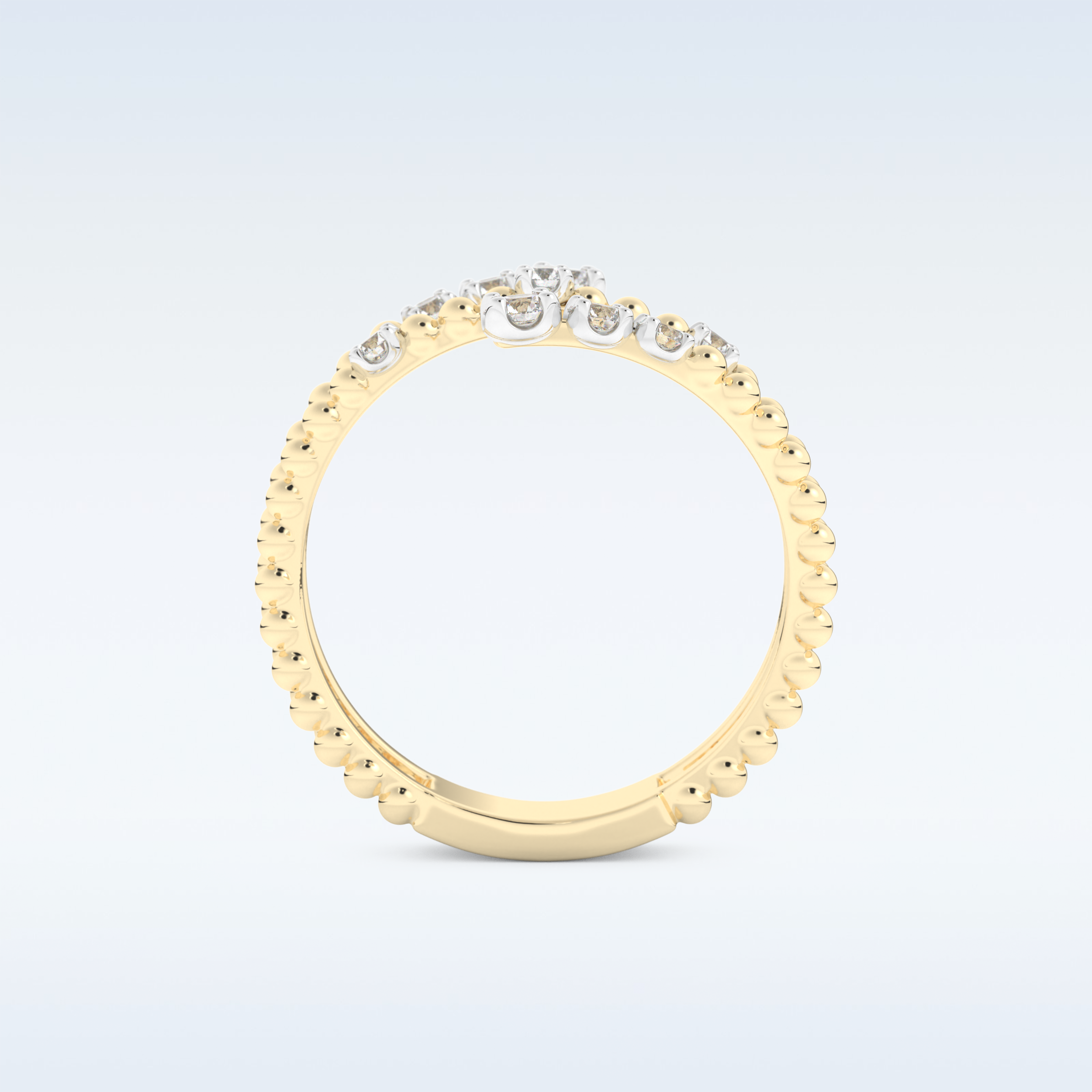 Spiral Style Wedding Band with 0.35 CT Round Cut Moissanite