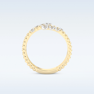 Spiral Style Wedding Band with 0.35 CT Round Cut Moissanite