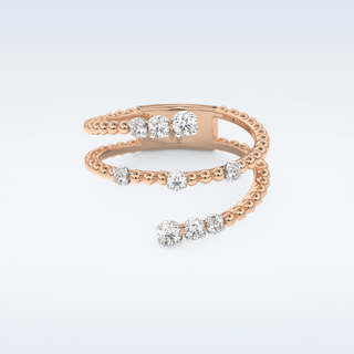 Spiral Style Wedding Band with 0.35 CT Round Cut Moissanite
