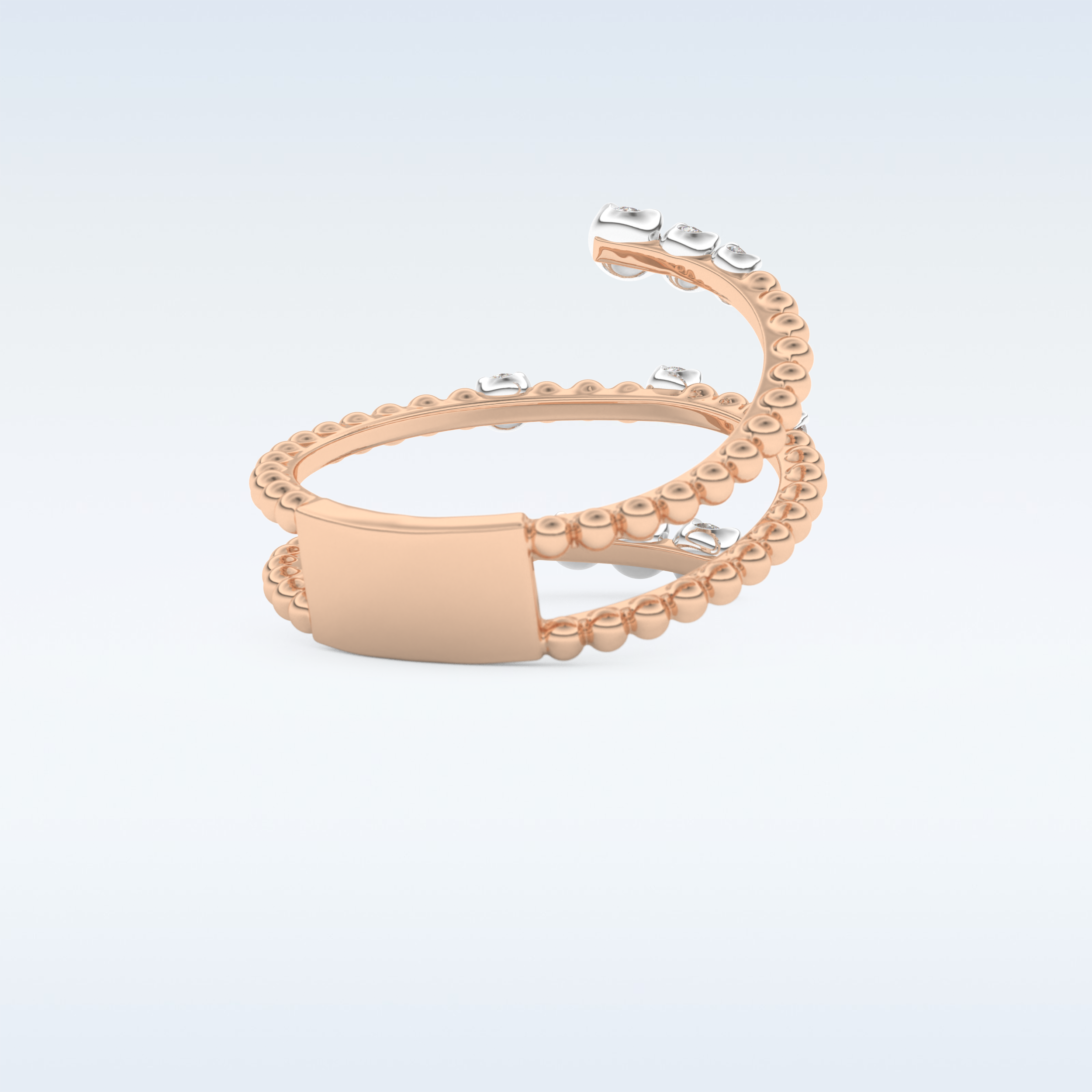 Spiral Style Wedding Band with 0.35 CT Round Cut Moissanite
