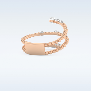 Spiral Style Wedding Band with 0.35 CT Round Cut Moissanite