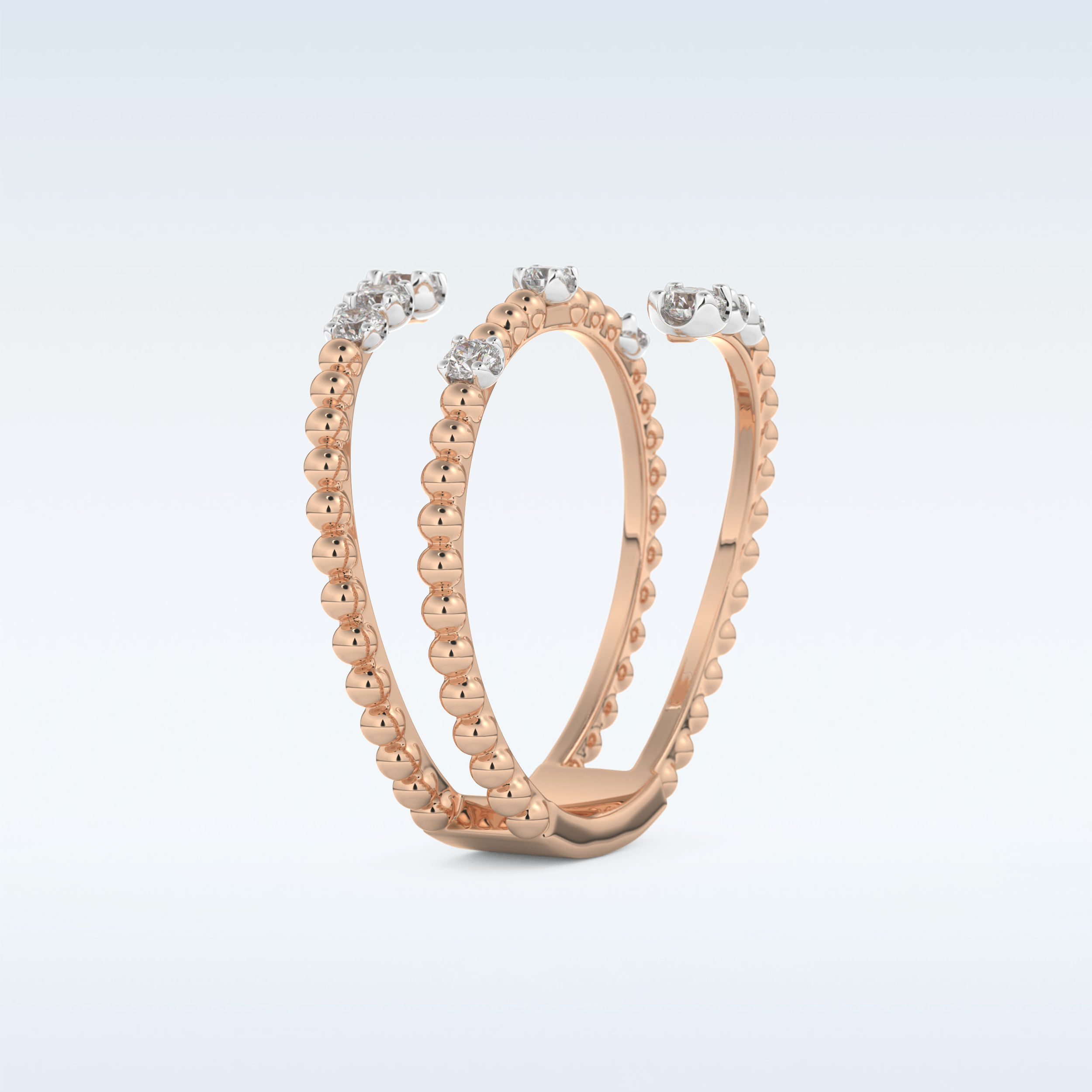 Spiral Style Wedding Band with 0.35 CT Round Cut Moissanite