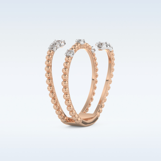 Spiral Style Wedding Band with 0.35 CT Round Cut Moissanite
