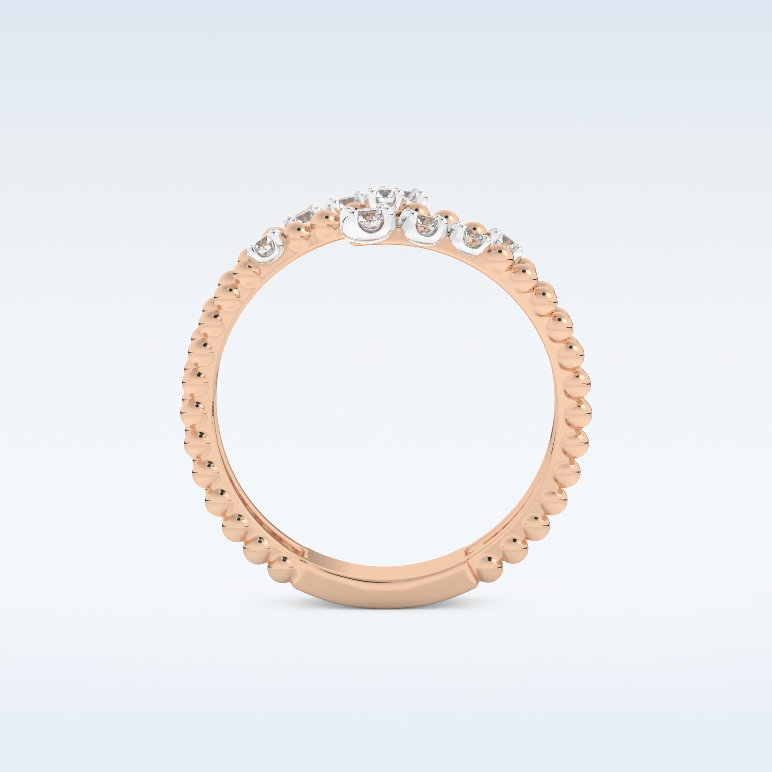 Spiral Style Wedding Band with 0.35 CT Round Cut Moissanite