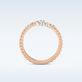 Spiral Style Wedding Band with 0.35 CT Round Cut Moissanite