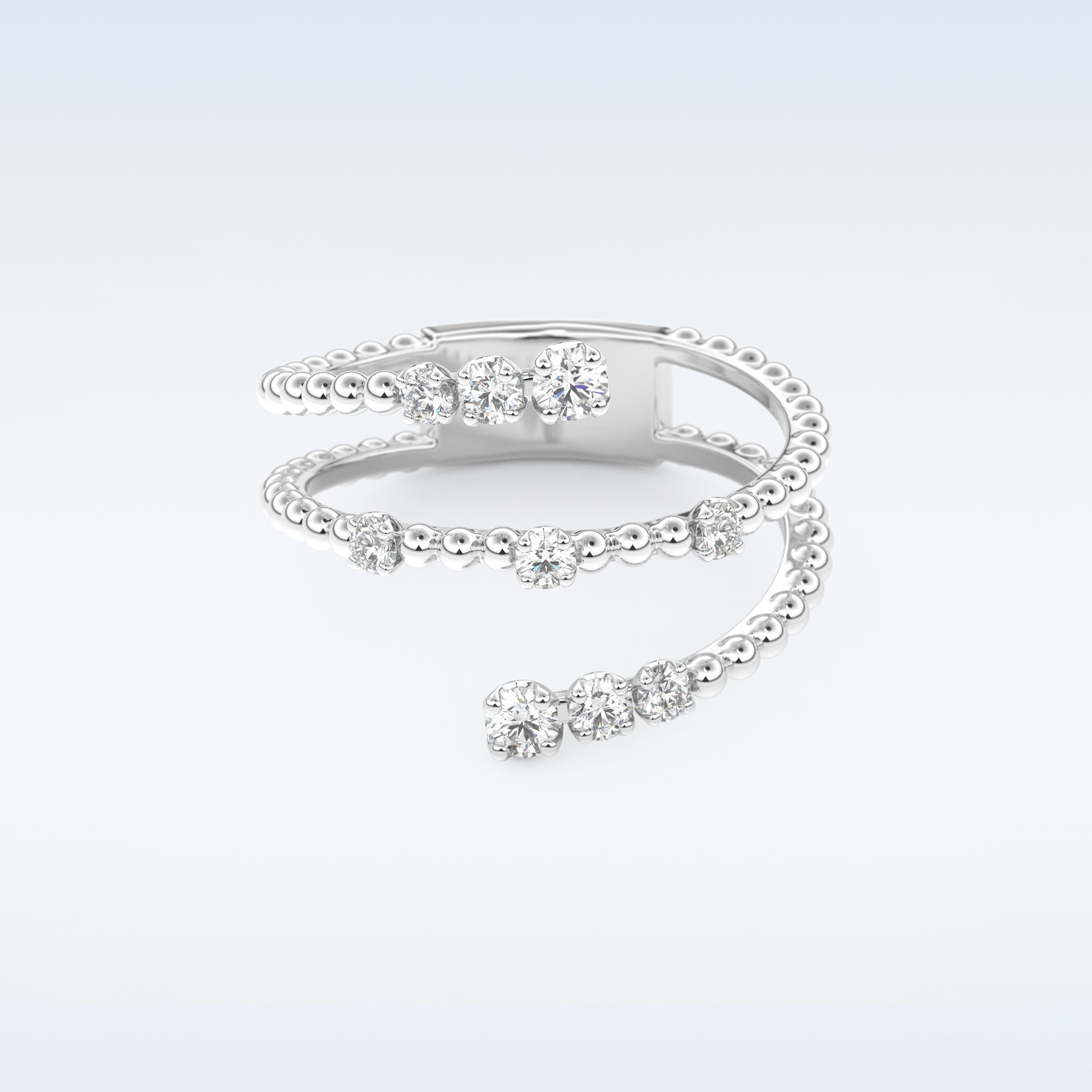 Spiral Style Wedding Band with 0.35 CT Round Cut Moissanite