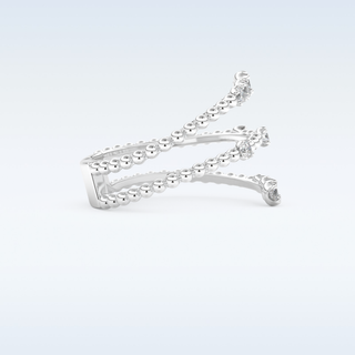 Spiral Style Wedding Band with 0.35 CT Round Cut Moissanite