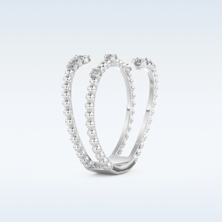Spiral Style Wedding Band with 0.35 CT Round Cut Moissanite
