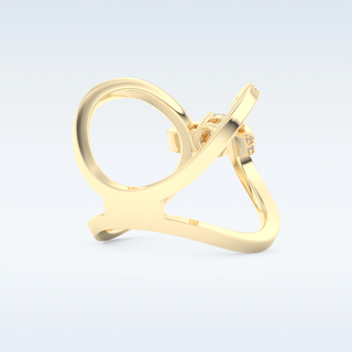 0.25 CT Double Curved Shank Engagement Ring Featuring Round Moissanite