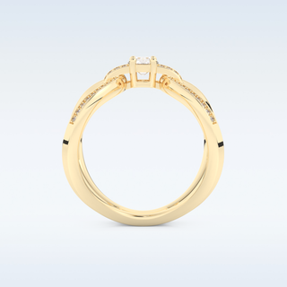0.25 CT Double Curved Shank Engagement Ring Featuring Round Moissanite