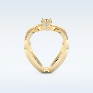 0.25 CT Double Curved Shank Engagement Ring Featuring Round Moissanite