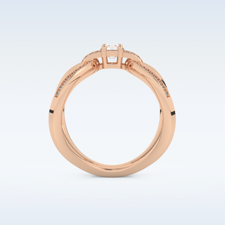 0.25 CT Double Curved Shank Engagement Ring Featuring Round Moissanite