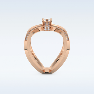 0.25 CT Double Curved Shank Engagement Ring Featuring Round Moissanite