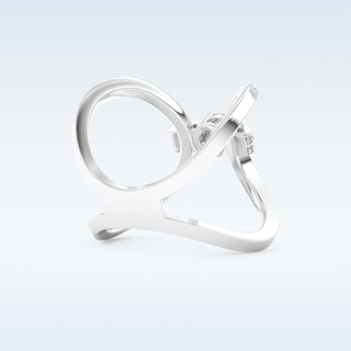 0.25 CT Double Curved Shank Engagement Ring Featuring Round Moissanite
