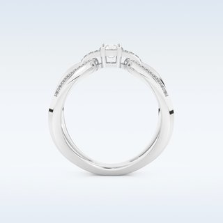 0.25 CT Double Curved Shank Engagement Ring Featuring Round Moissanite