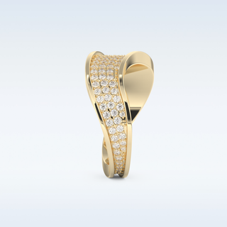 Multi Stones and Curved Design Wedding Band with 0.754 CT Round Cut Moissanite
