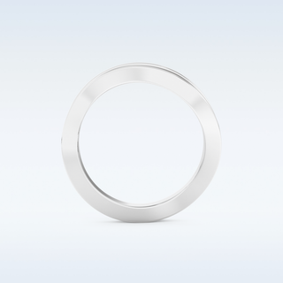 Multi Stones and Curved Design Wedding Band with 0.754 CT Round Cut Moissanite