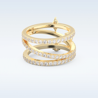 Multi Stones and Triple Shank Design Wedding Band with 1.73 CT Emerald, Marquise, Pear and Round Cut Moissanite