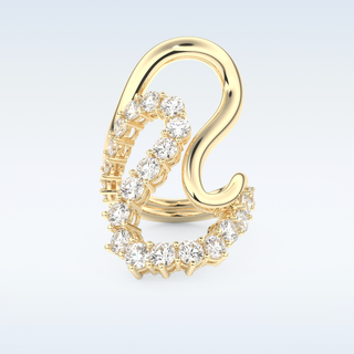Multi Stones and Curved Design Wedding Band with 3.08 CT Round Cut Moissanite