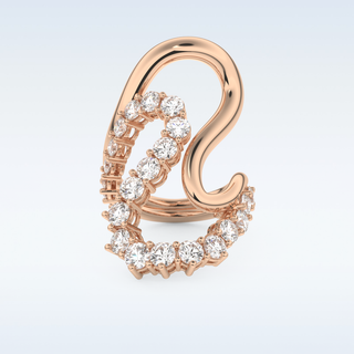 Multi Stones and Curved Design Wedding Band with 3.08 CT Round Cut Moissanite