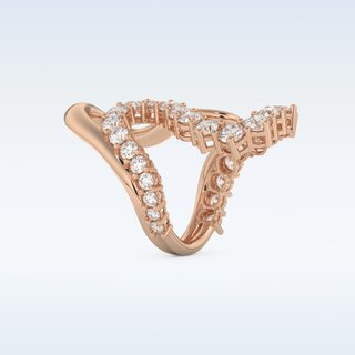 Multi Stones and Curved Design Wedding Band with 3.08 CT Round Cut Moissanite