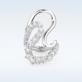Multi Stones and Curved Design Wedding Band with 3.08 CT Round Cut Moissanite