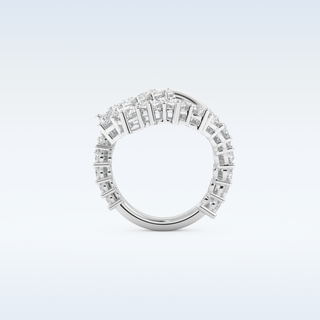 Multi Stones and Curved Design Wedding Band with 3.08 CT Round Cut Moissanite