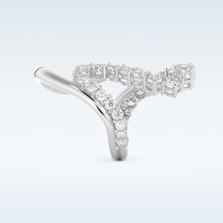 Multi Stones and Curved Design Wedding Band with 3.08 CT Round Cut Moissanite