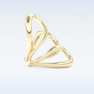 Unique Curved Style Wedding Band with Moissanite