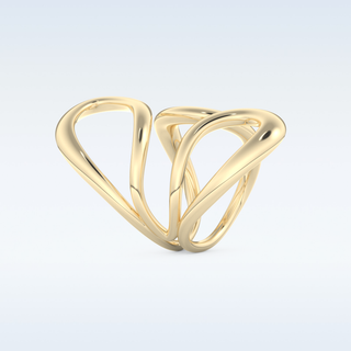 Unique Curved Style Wedding Band with Moissanite