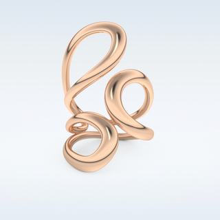 Unique Curved Style Wedding Band with Moissanite