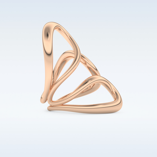 Unique Curved Style Wedding Band with Moissanite