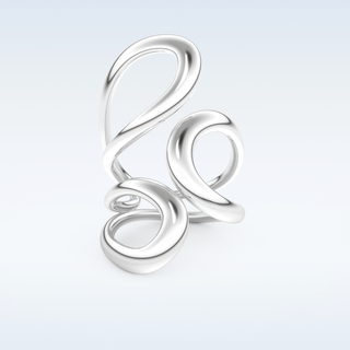 Unique Curved Style Wedding Band with Moissanite