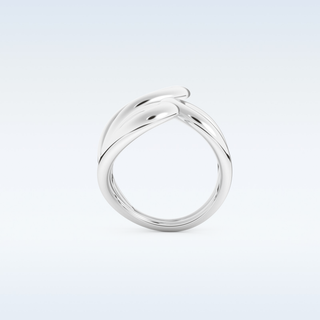 Unique Curved Style Wedding Band with Moissanite