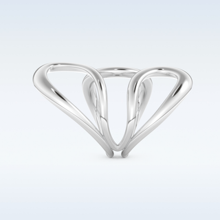 Unique Curved Style Wedding Band with Moissanite