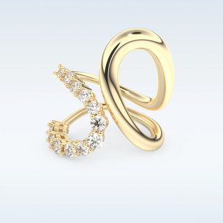 Multi Stones and Curved Design Wedding Band with 1.13 CT Round Cut Moissanite