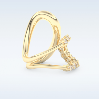 Multi Stones and Curved Design Wedding Band with 1.13 CT Round Cut Moissanite