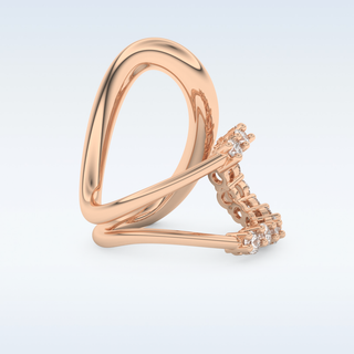 Multi Stones and Curved Design Wedding Band with 1.13 CT Round Cut Moissanite